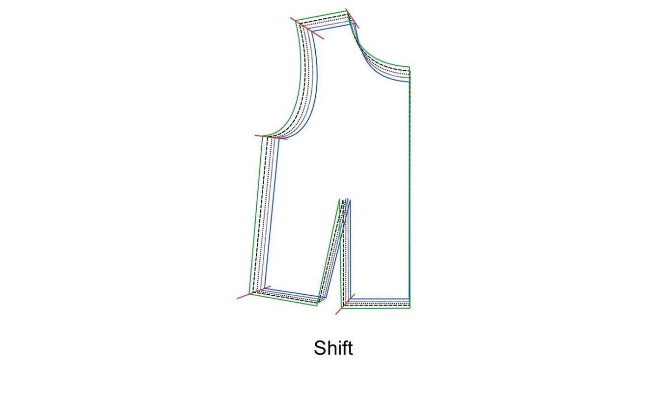 ترفندهای تغییر سایز الگو برای خیاطان حرفه ای 6 متد جابجایی (Shift Method)