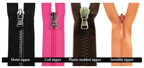 شناخت انواع زیپ در خیاطی 3 انواع زیپ بر اساس جنس و ساختار