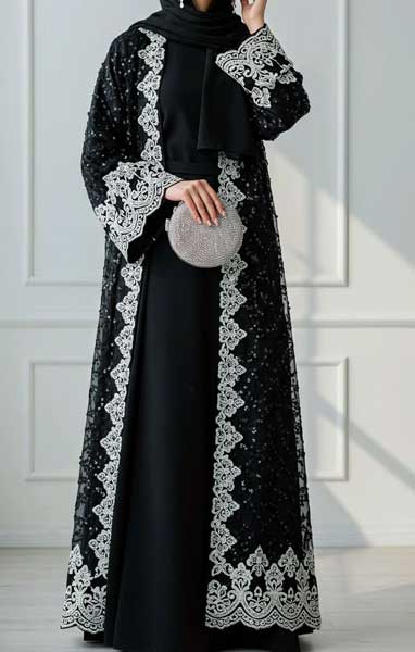 انواع عبای زنانه و نحوه استایل آنها 2 عبای زنانه مجلسی